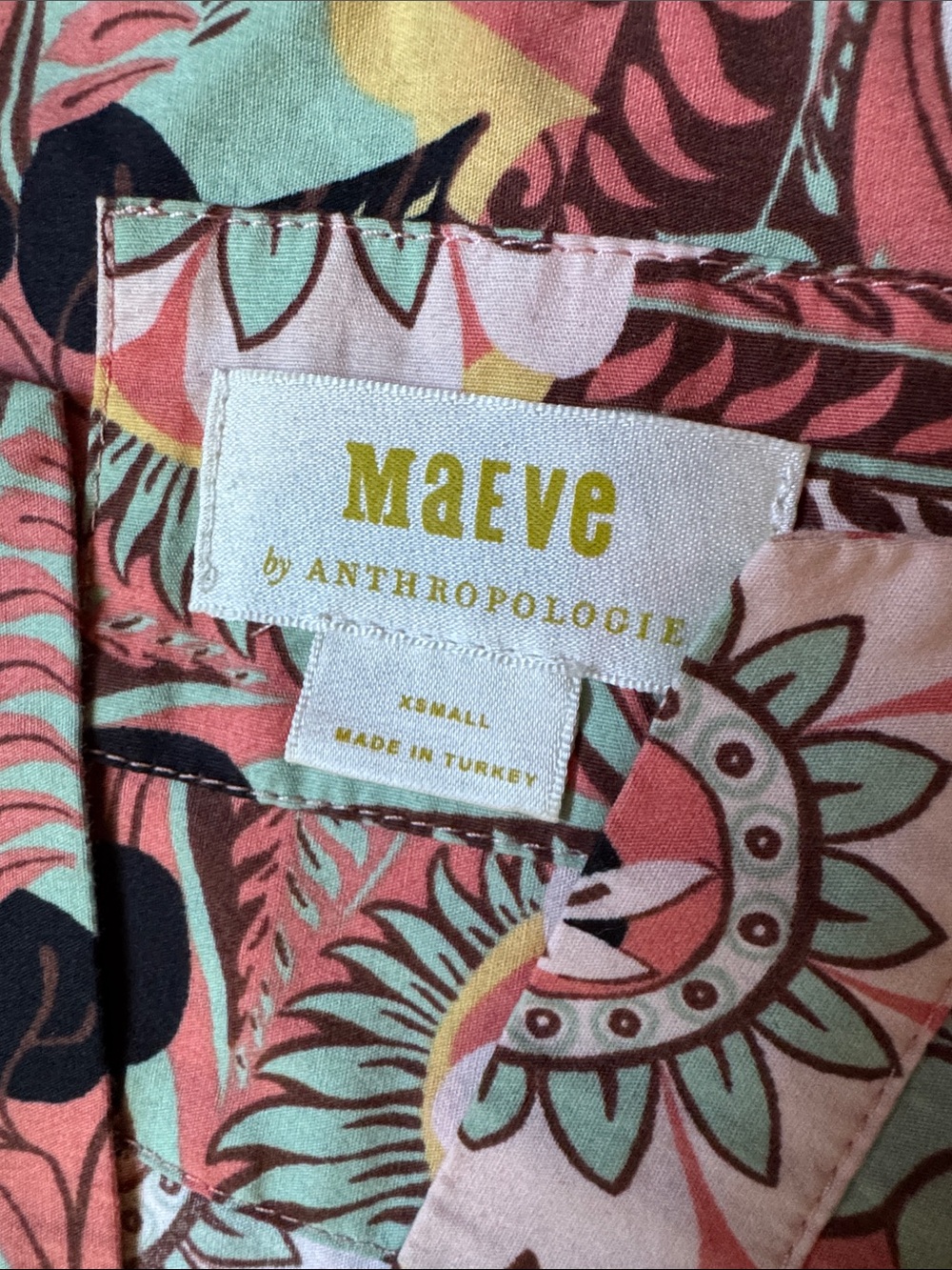 Anthropologie Somerset Coral Floral Maxi Dress with Black Accents - Picture 2 of 3